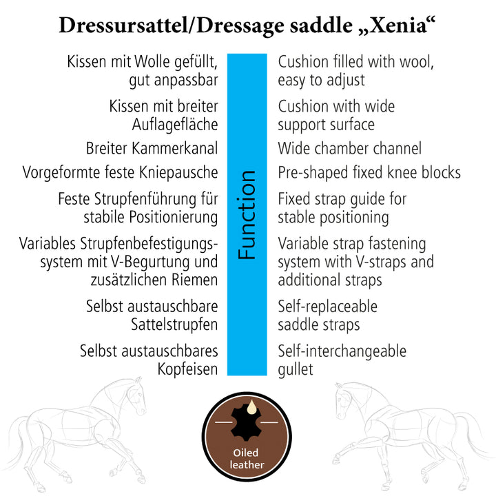 Dressursattel Xenia – geöltes Leder