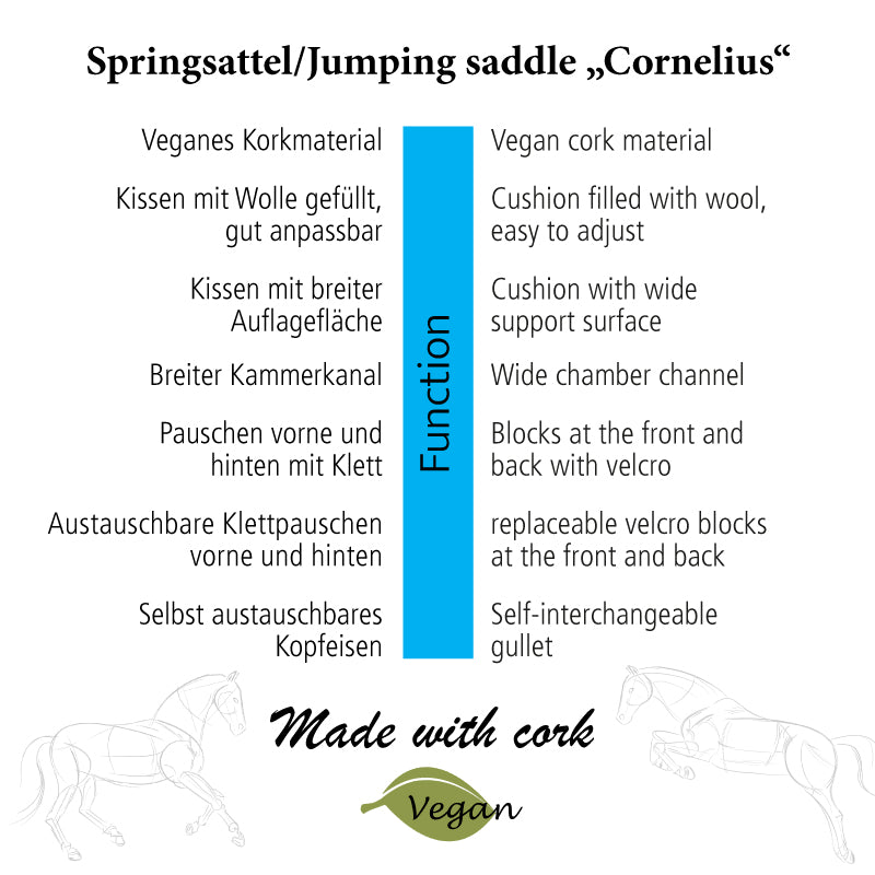Springsattel Cornelius – veganer Kork