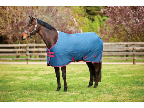 SAXON/ Weatherbeeta Pferdedecke 600D Standard NECK MEDIUM IV DARK BLUE/CLARET, 200 g - IQ Horse