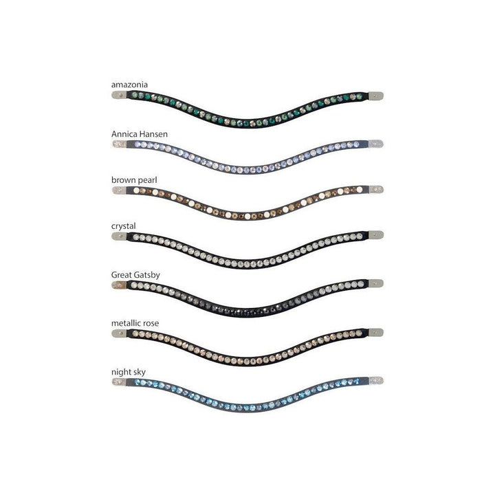 Magic Tack Stirnband Bling Swing metallic, rose, einreihig - IQ Horse