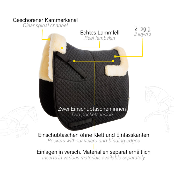 Schabracke Lammfell – mit Einlagentaschen
