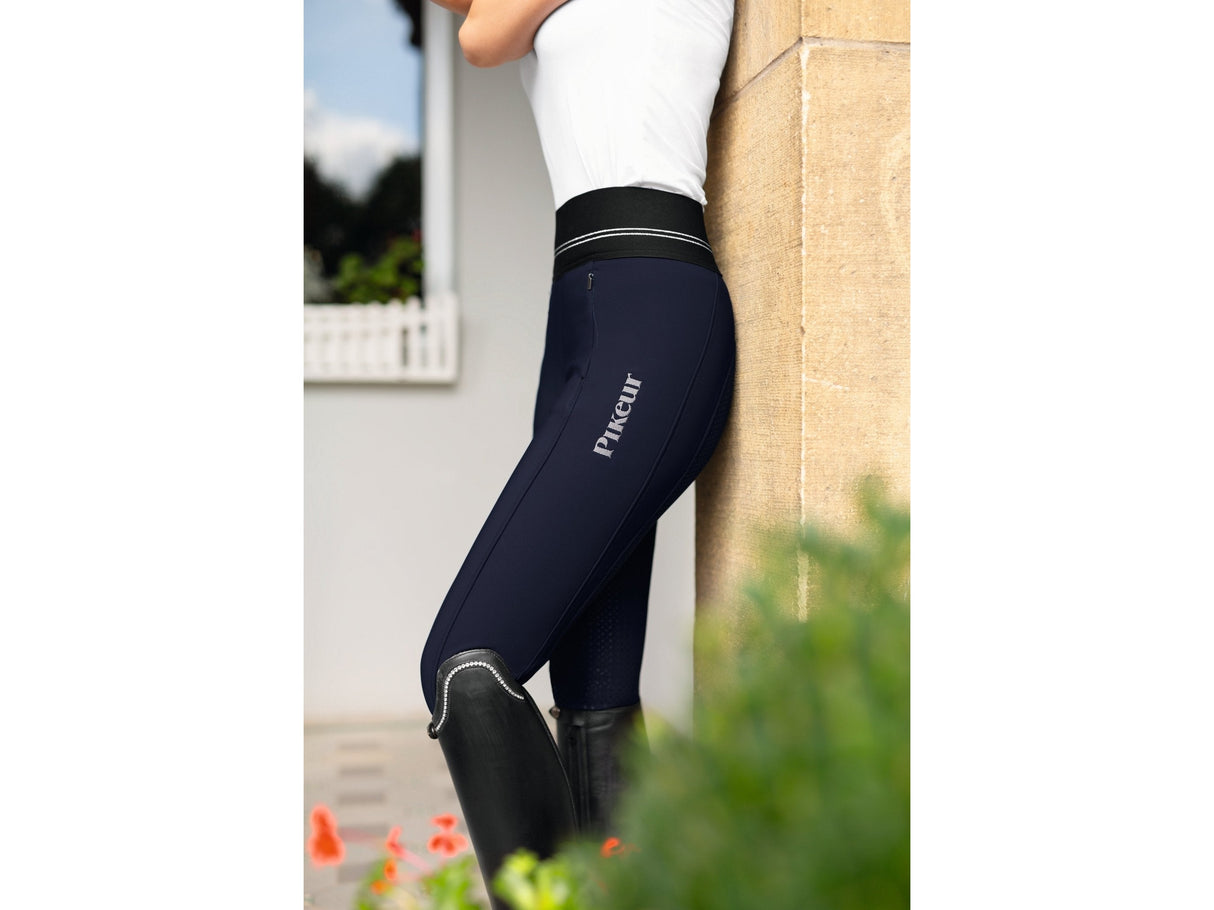 PIKEUR Reithose GIA ATHLEISURE Grip, Ganzbesatz, Dark shadow - IQ Horse