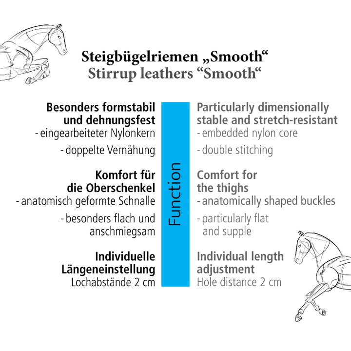 Steigbügelriemen Smooth – Glattleder