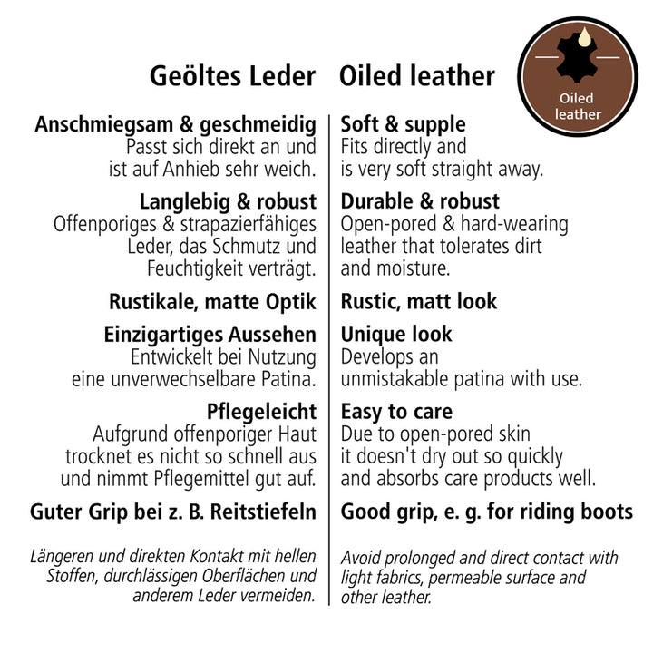 Vorderzeug EveryDay – geöltes Leder, 3-Punkt