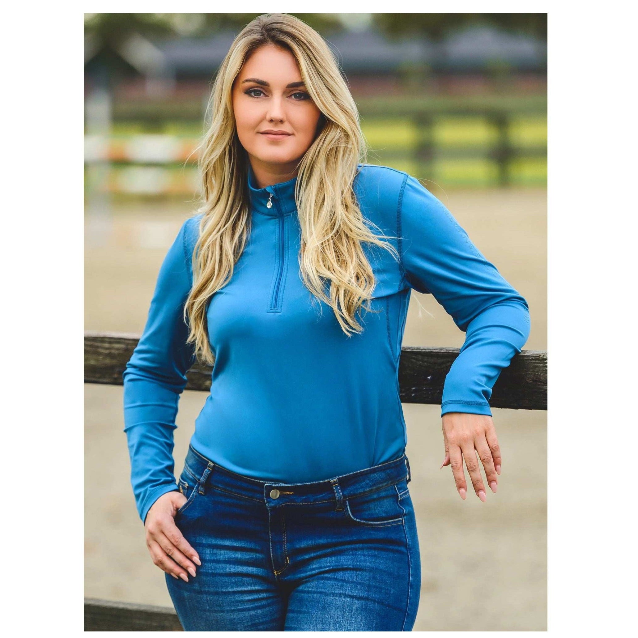 PS of Sweden Trainingsshirt/ Base Layer Willow, Sea - IQ Horse