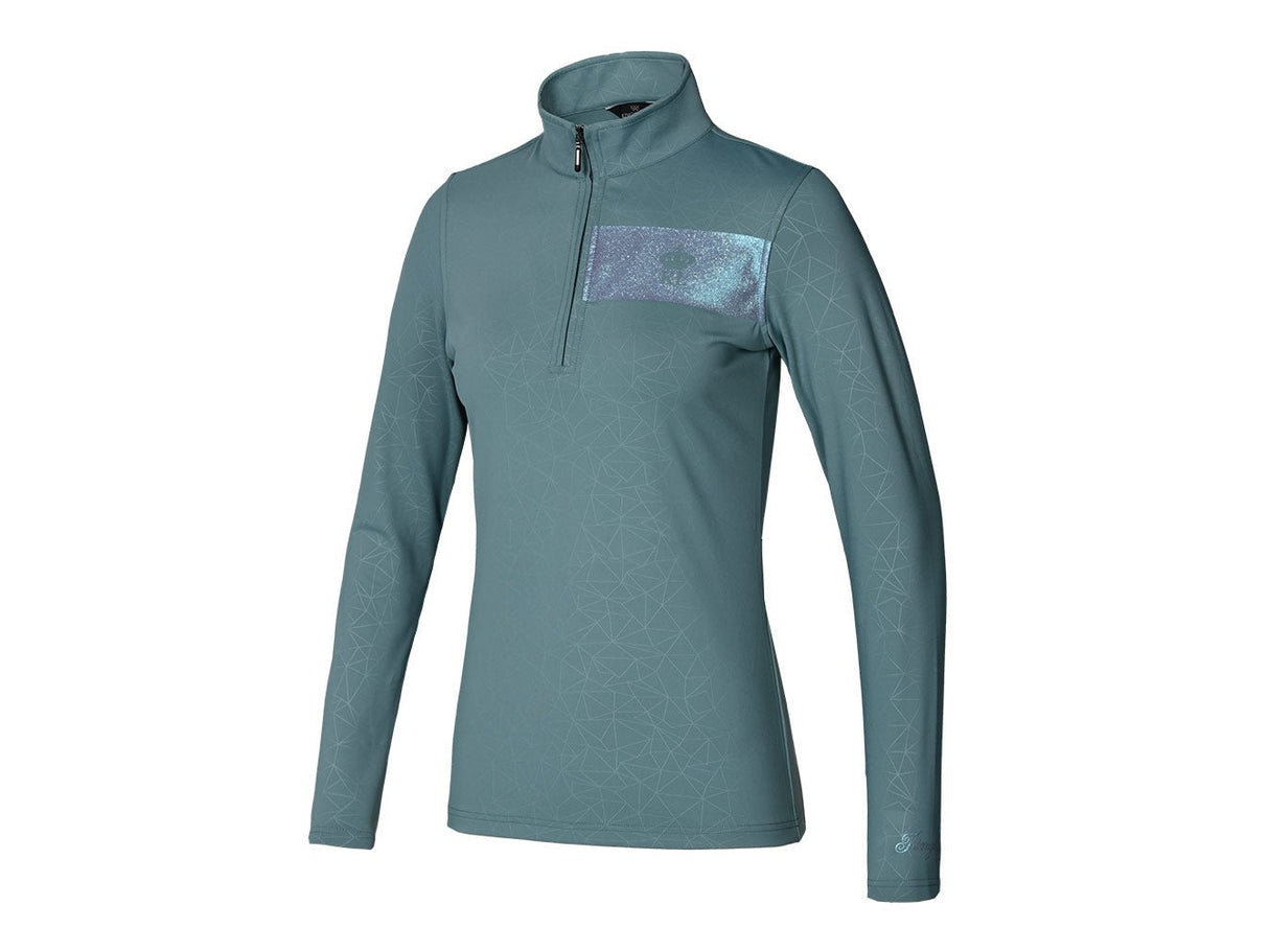 Kingsland KLtenley Trainingsshirt ½ Reißverschluss Damen, Green North Atlantic - IQ Horse