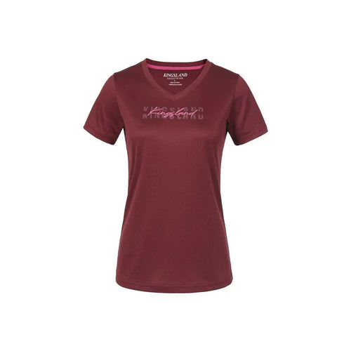 Kingsland KLolivia T-Shirt für Damen, FS2022, Burgundy - IQ Horse