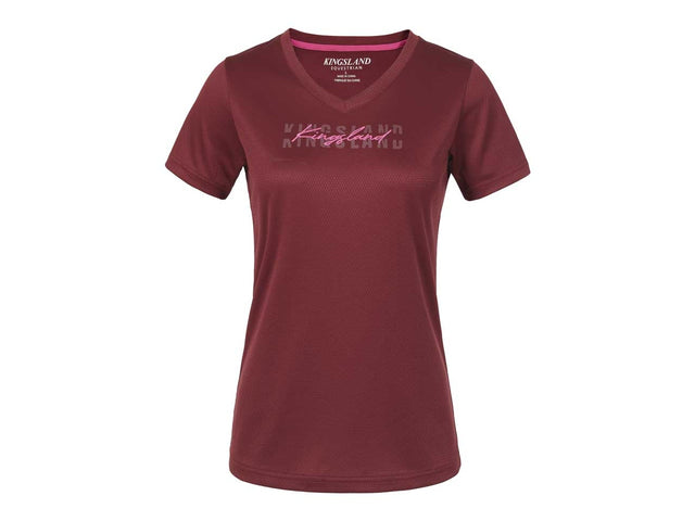 Kingsland KLolivia T - Shirt für Damen, FS2022, Burgundy - IQ Horse