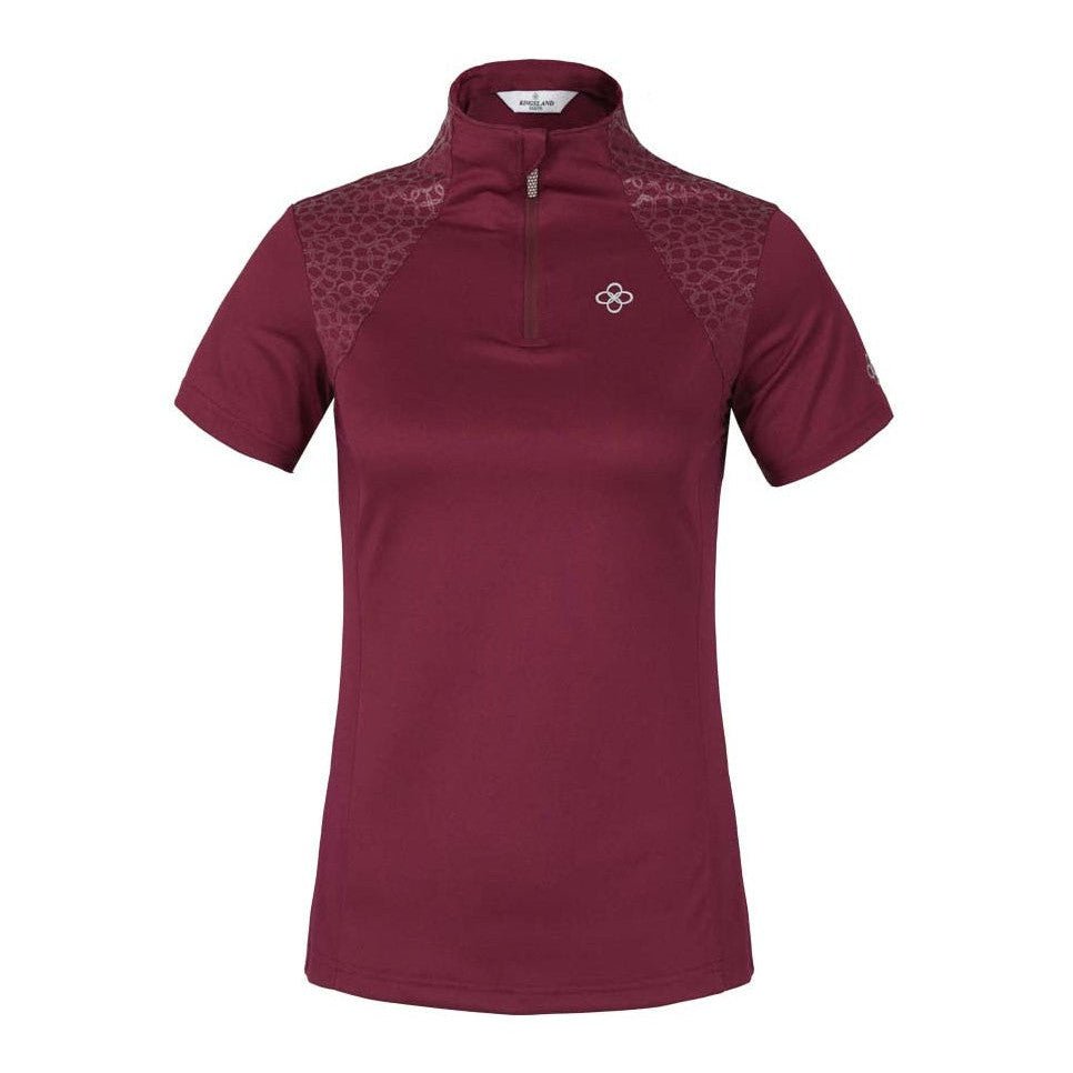 Kingsland KLova recyceltes Trainingsshirt 1/2 Zipper Damen, FS2022, Red Rhododendron - IQ Horse