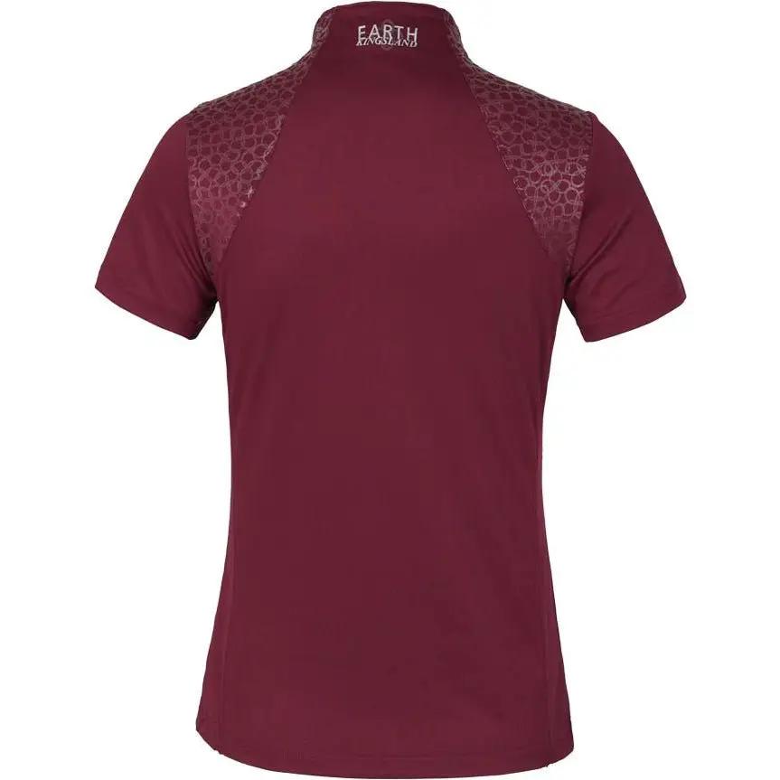 Kingsland KLova recyceltes Trainingsshirt 1/2 Zipper Damen, FS2022, Red Rhododendron - IQ Horse