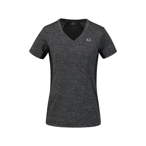 Kingsland KLolivya Damen Funktions - Trainingsshirt FS2022, V - Ausschnitt, Dunkelgrau - IQ Horse