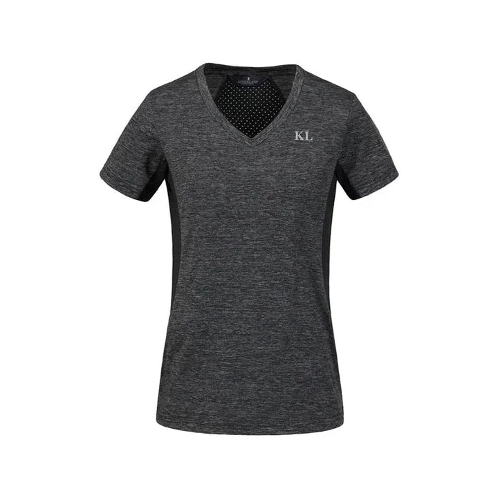 Kingsland KLolivya Damen Funktions- Trainingsshirt FS2022, V-Ausschnitt, Dunkelgrau - IQ Horse