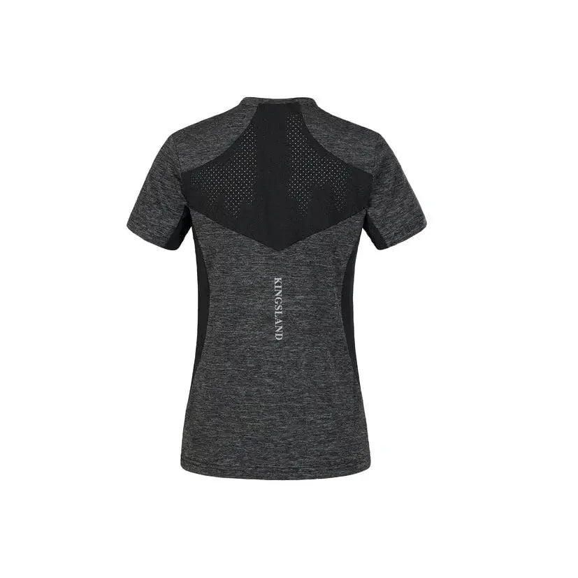 Kingsland KLolivya Damen Funktions - Trainingsshirt FS2022, V - Ausschnitt, Dunkelgrau - IQ Horse