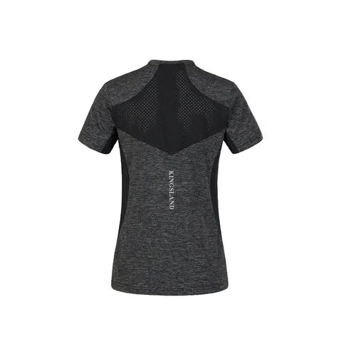 Kingsland KLolivya Damen Funktions - Trainingsshirt FS2022, V - Ausschnitt, Dunkelgrau - IQ Horse