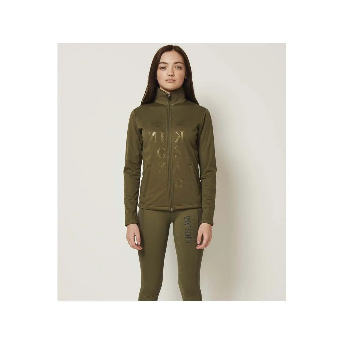 Kingsland Damen Reithose KLkarina FTec6 Full - Grip, FS2022, kompression Effect, Green Olive Night - IQ Horse