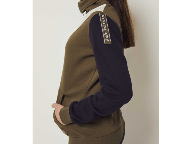 Kingsland KLwilma 1/2 Reißverschluss Sweatshirt für Damen, FS2022, green olive night - IQ Horse