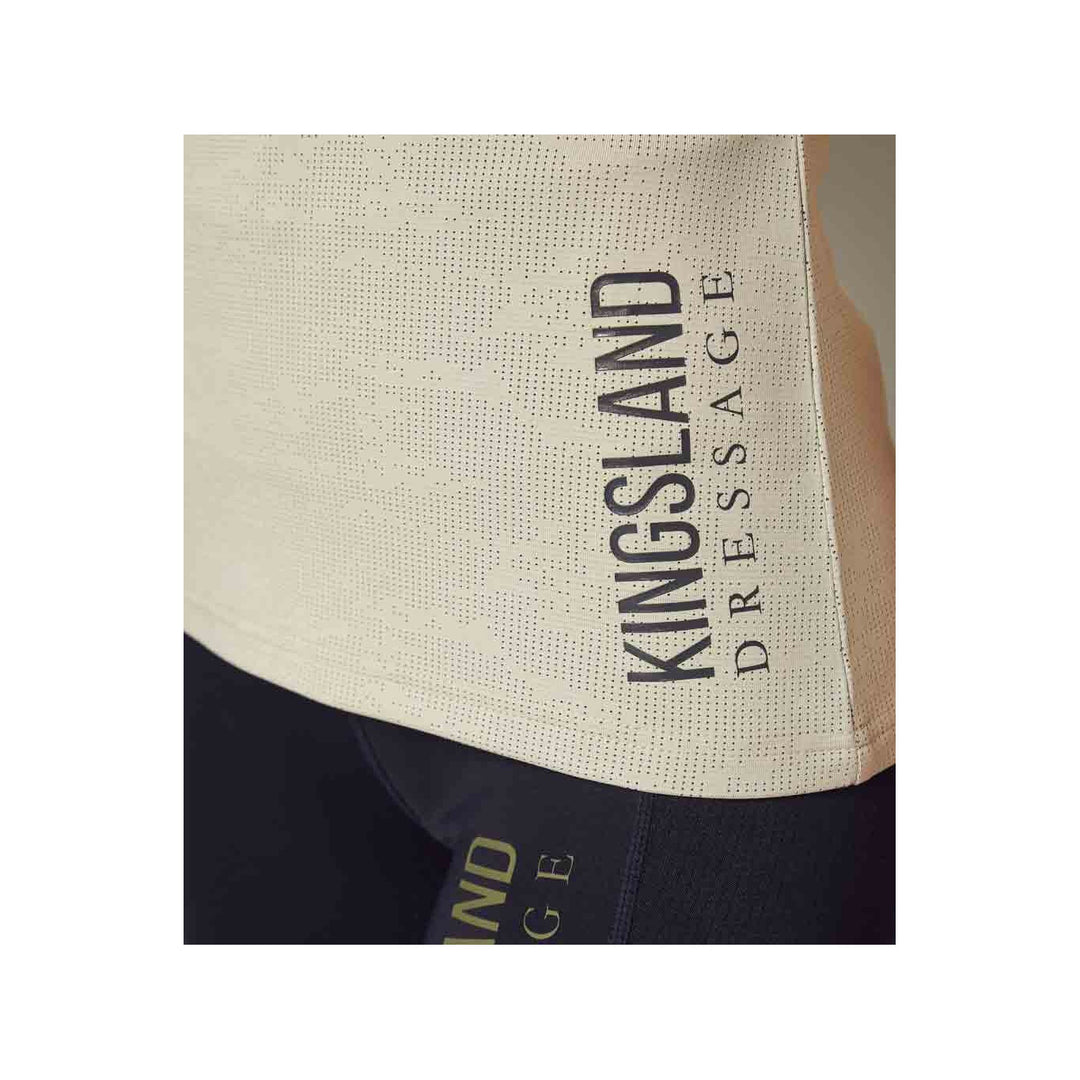 Kingsland KLwaylin T-Shirt mit V-Ausschnitt für Damen, FS2022, Beige Almond Milk - IQ Horse