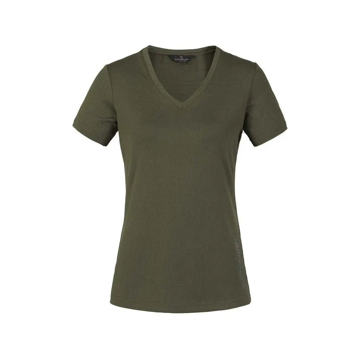Kingsland KLwaylin T-Shirt mit V - Ausschnitt für Damen, FS2022, Green Olive Night - IQ Horse
