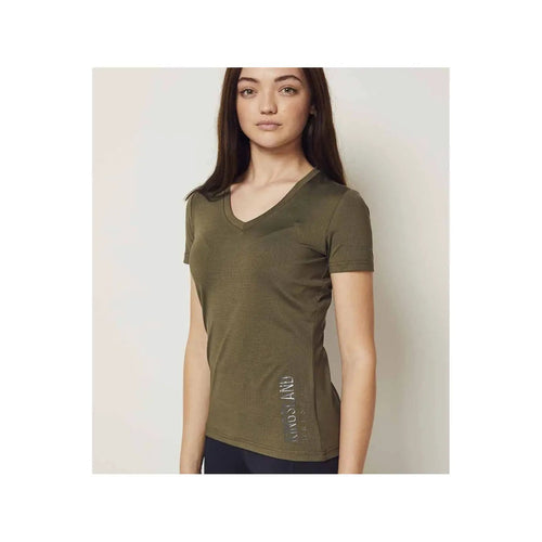 Kingsland KLwaylin T-Shirt mit V - Ausschnitt für Damen, FS2022, Green Olive Night - IQ Horse