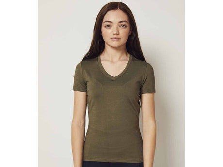 Kingsland KLwaylin T - Shirt mit V - Ausschnitt für Damen, FS2022, green olive night - IQ Horse