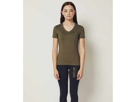 Kingsland KLwaylin T - Shirt mit V - Ausschnitt für Damen, FS2022, green olive night - IQ Horse