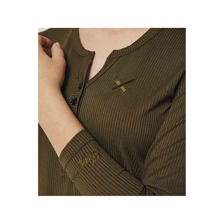 Kingsland KLwakely langärmliges Top für Damen, Green Olive Night - IQ Horse