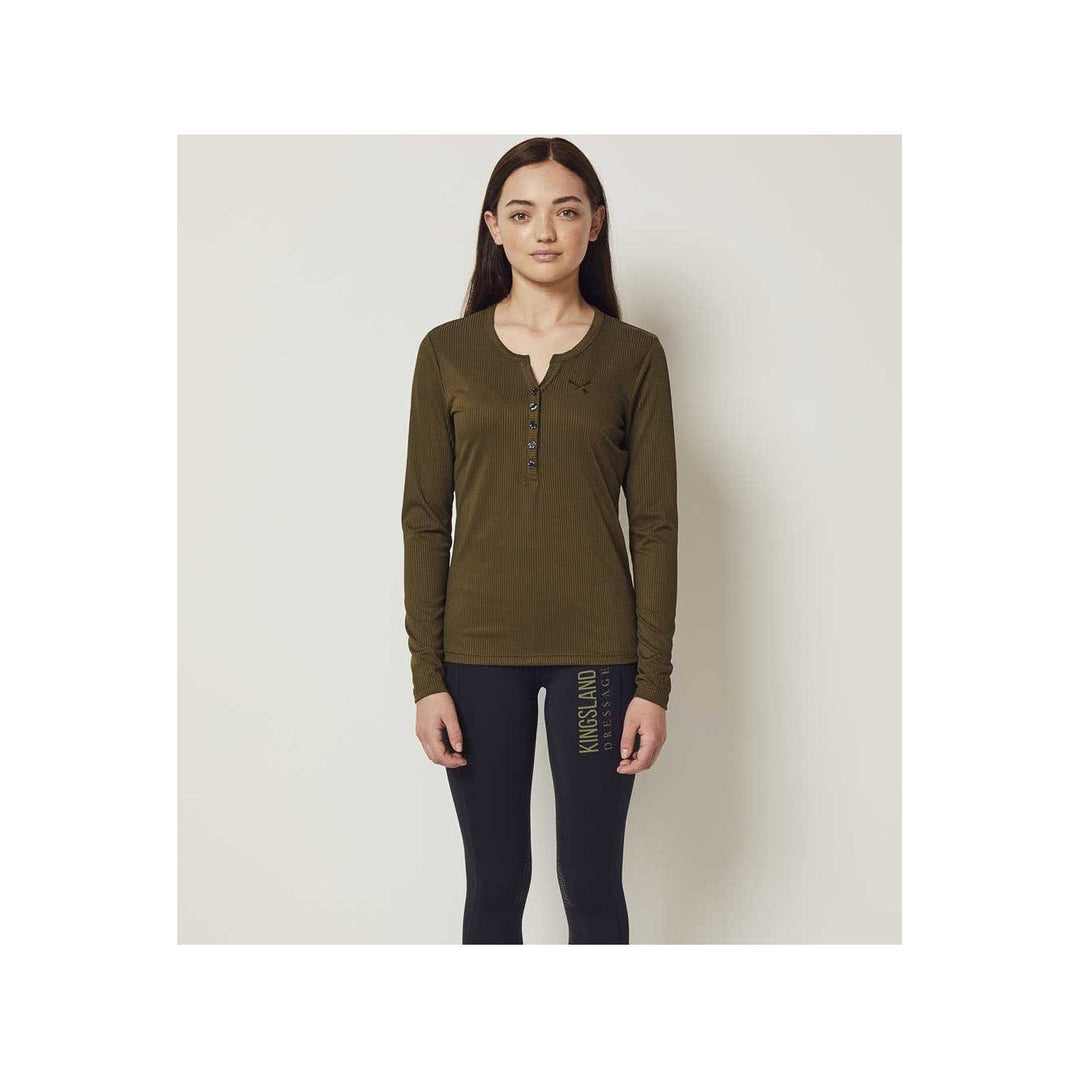 Kingsland KLwakely langärmliges Top für Damen, Green Olive Night - IQ Horse