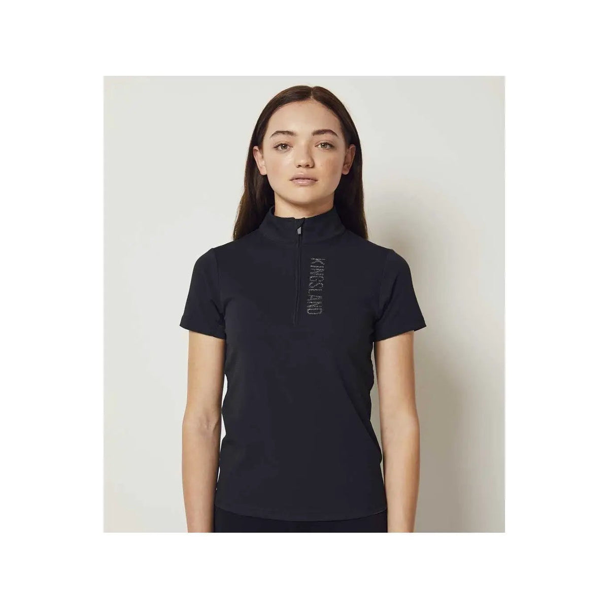 Kingsland KLwilmary 1/2 Zip Kurzarm Trainings Shirt für Damen, Navy - IQ Horse