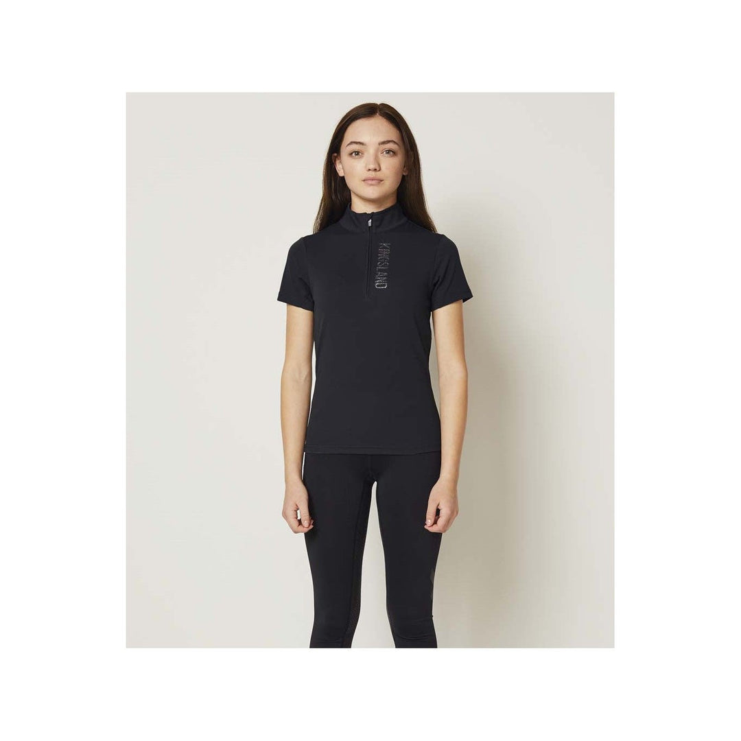 Kingsland KLwilmary 1/2 Zip Kurzarm Trainings Shirt für Damen, Navy - IQ Horse