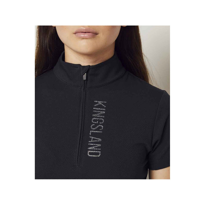 Kingsland KLwilmary 1/2 Zip Kurzarm Trainings Shirt für Damen, Navy - IQ Horse