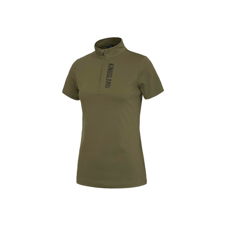 Kingsland KLwilmary 1/2 Zip Kurzarm Trainings Shirt für Damen, Green Olive Night - IQ Horse