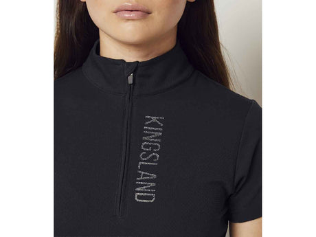 Kingsland KLwilmary 1/2 Zip Kurzarm Trainings Shirt für Damen, Navy - IQ Horse