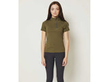 Kingsland KLwilmary 1/2 Zip Kurzarm Trainings Shirt für Damen, Green Olive Night - IQ Horse