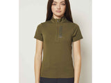 Kingsland KLwilmary 1/2 Zip Kurzarm Trainings Shirt für Damen, Green Olive Night - IQ Horse