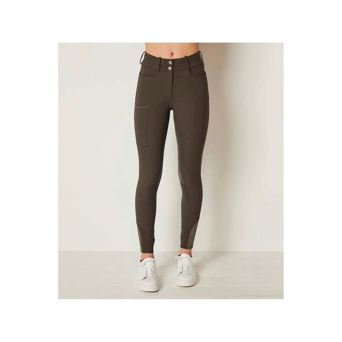 Kingsland Damen Reithose KL Kaya F - Tec6 Full - Grip, High - Waist, FS2022, Green Olive Night - IQ Horse