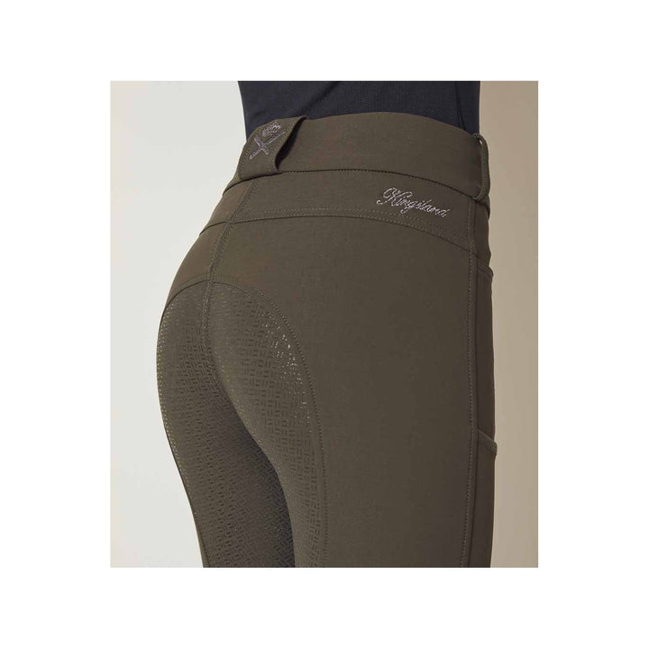 Kingsland Damen Reithose KL Kaya F-Tec6 Full-Grip, High-Waist, FS2022, Green Olive Night - IQ Horse