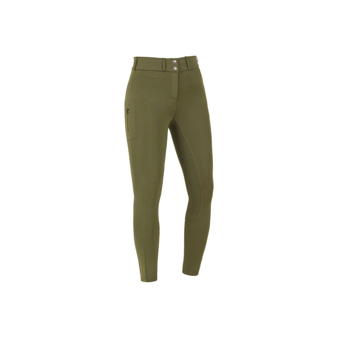 Kingsland Damen Reithose KL Kaya F-Tec6 Full-Grip, High-Waist, FS2022, Green Olive Night - IQ Horse