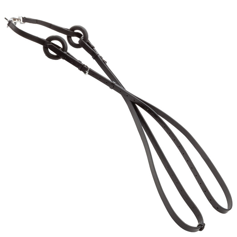 Ausbinder Leder mit Gummiring schwarz