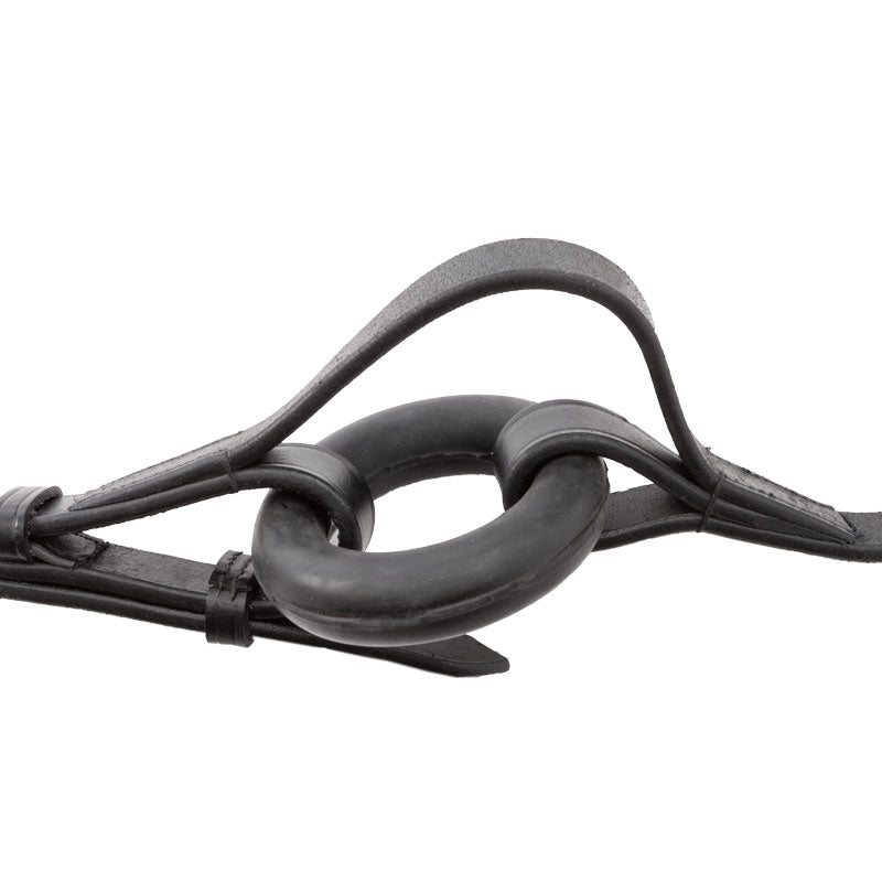 Ausbinder Leder mit Gummiring schwarz