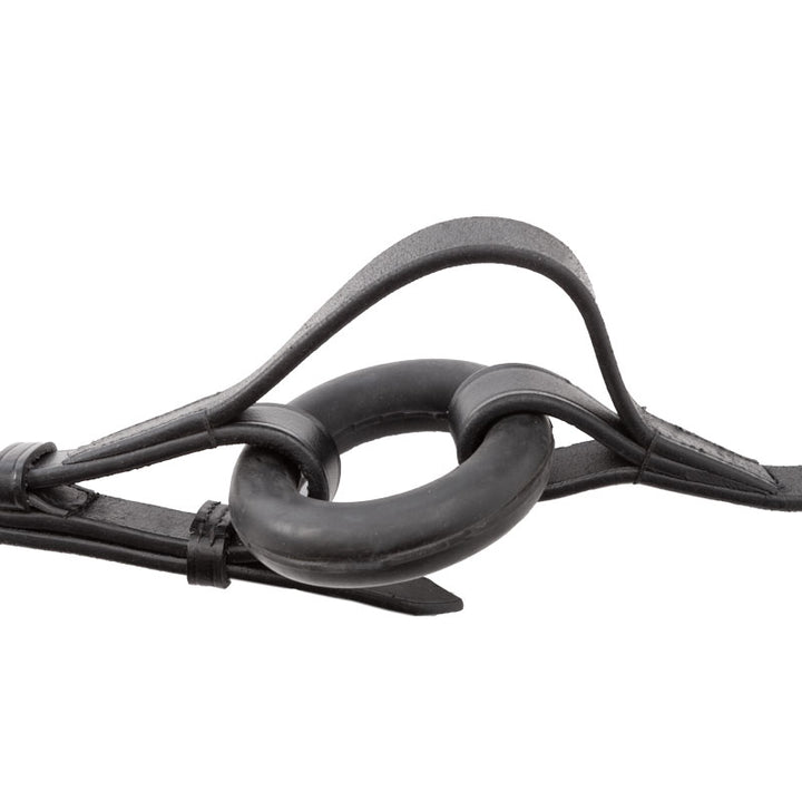 Ausbinder Leder mit Gummiring schwarz