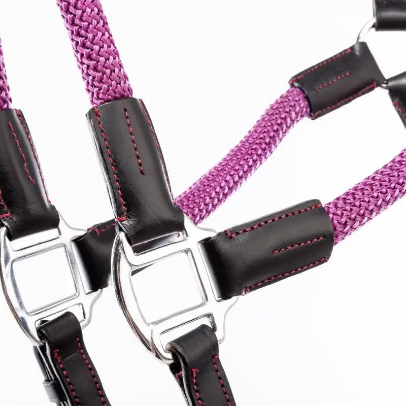 Kavalkade Seil - Halfter CAVO mit Strick, schwarz - lila - IQ Horse