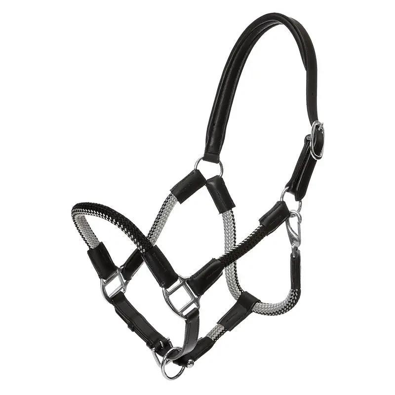 Kavalkade Seil - Halfter CAVO mit Strick, schwarz - grau - IQ Horse