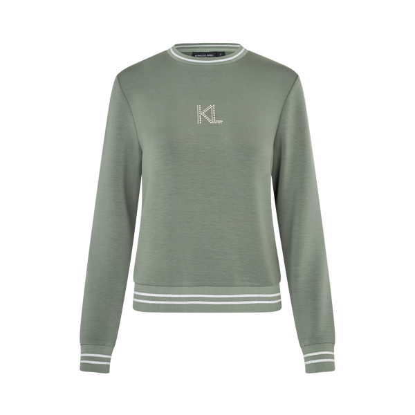 Kingsland KLLilian Swarovski Sweatshirt SS26 Green Agave Vorderansicht