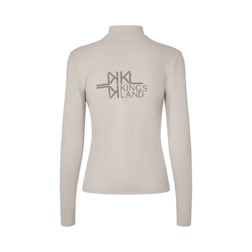 Damen-Trainingsshirt KLAndrea Halbzip, Beige Dove, Rückansicht