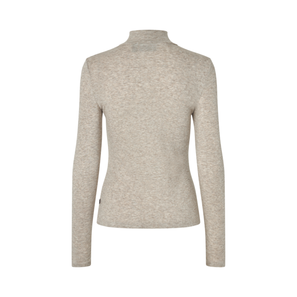 Damen-Rollkragenpullover KLAbigail Wollmix, Beige Melange, Rückansicht