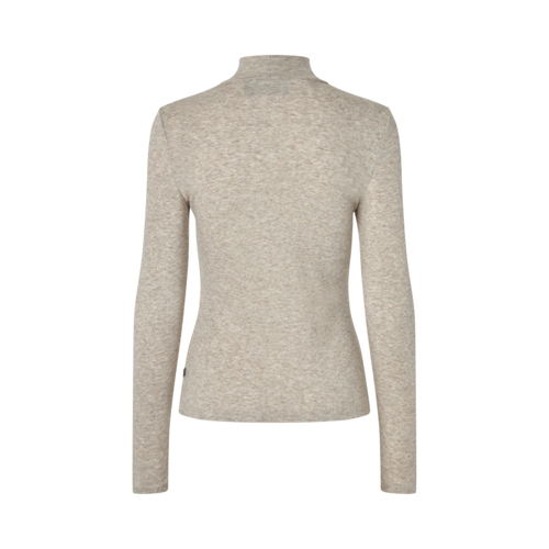 Damen-Rollkragenpullover KLAbigail Wollmix, Beige Melange, Rückansicht