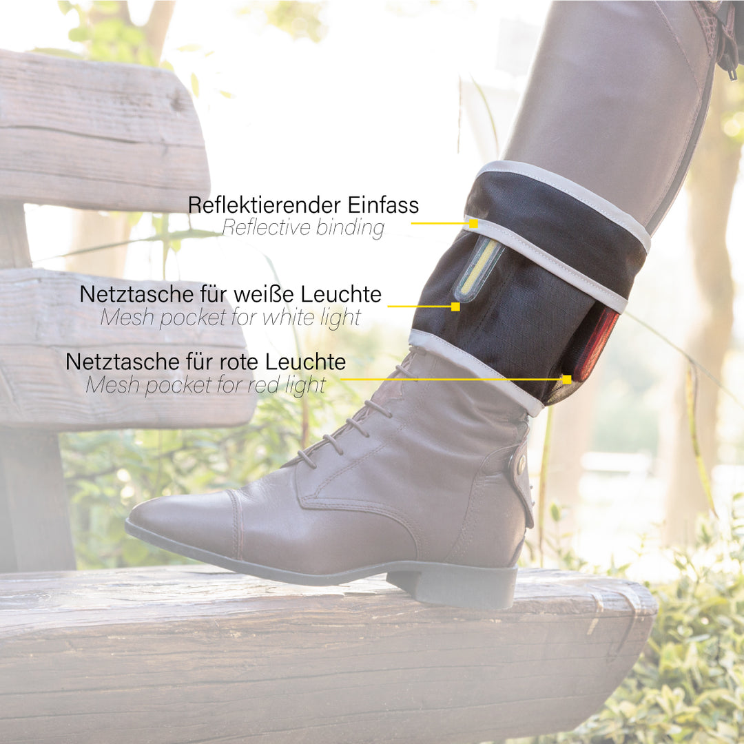 Beinmanschetten Horselight – weiße &amp; rote LED