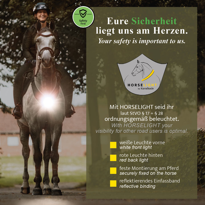 Beinmanschetten Horselight – weiße &amp; rote LED