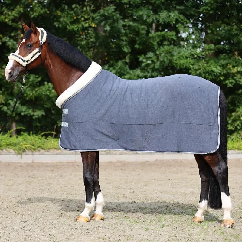 Kavalkade Abschwitz - & Transportdecke ELEGANCE, grau - navy/beige - IQ Horse
