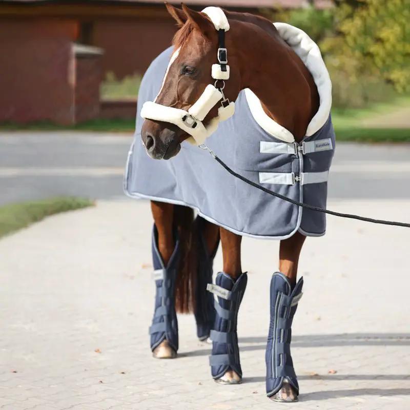 Kavalkade Abschwitz - & Transportdecke ELEGANCE, grau - navy/beige - IQ Horse